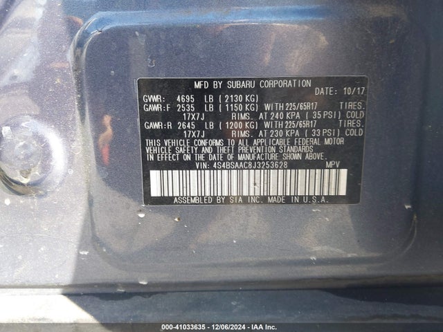 4S4BSAAC8J3253628 Subaru Outback 2.5i