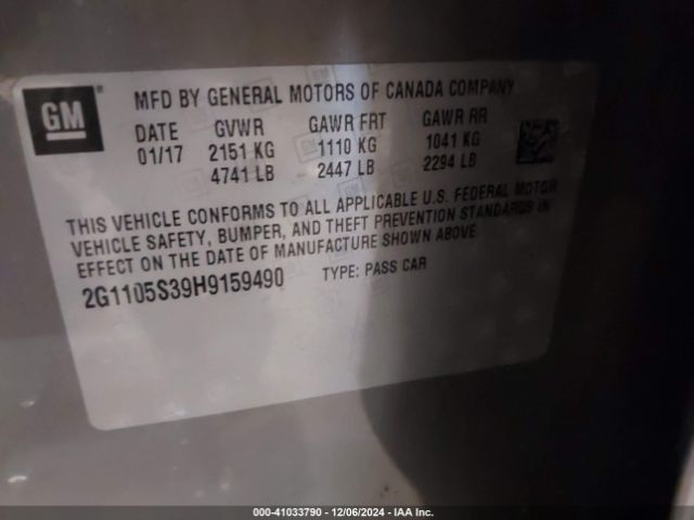 2G1105S39H9159490 Chevrolet IMPALA 1LT