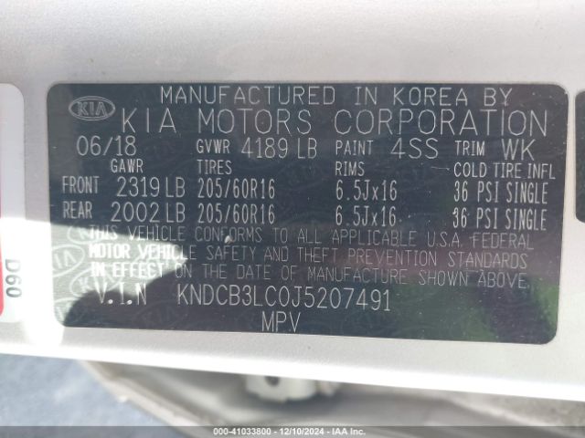 KNDCB3LC0J5207491 KIA NIRO LX