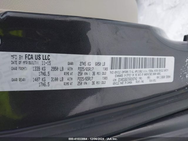 2C4RDGBG7GR203742 Dodge Grand Caravan American Value Pkg