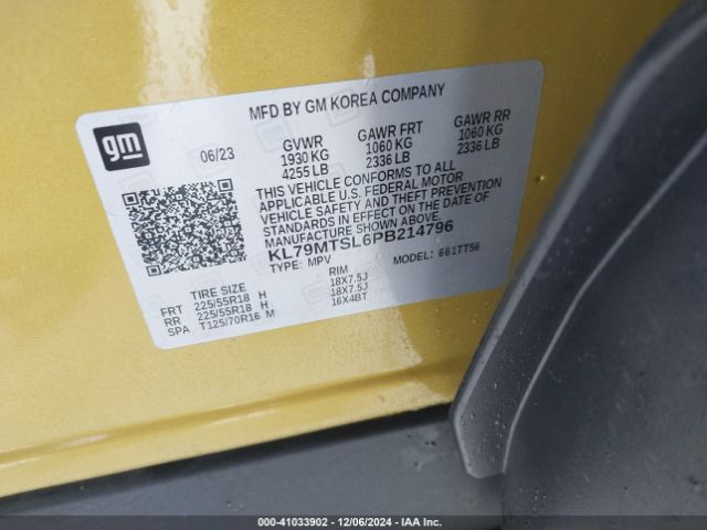 KL79MTSL6PB214796 Chevrolet Trailblazer Fwd Rs