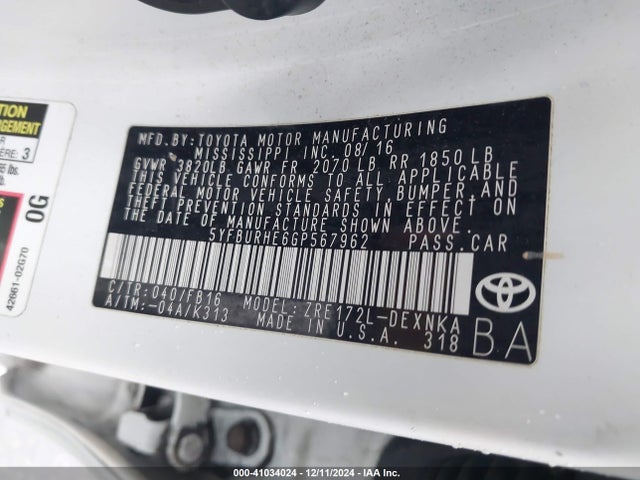 Toyota Corolla Le Plus 2016 5YFBURHE6GP567962 Image 9