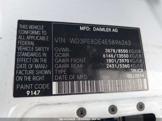 WD3PE8DE4E5896263 Mercedes-Benz Sprinter 2500 High Roof