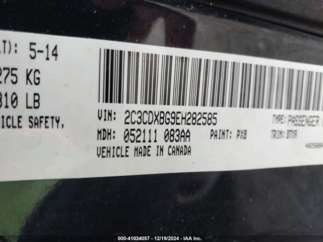 2C3CDXBG9EH282585 Dodge Charger Se
