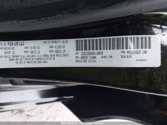 1C3CCCBG4GN118070 Chrysler 200 S
