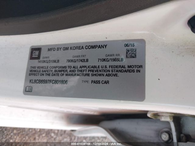 KL8CB6S97FC801806 Chevrolet Spark Ls Cvt