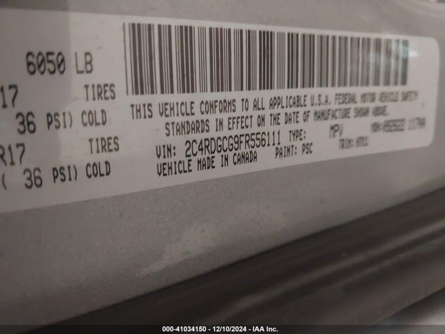 Dodge Grand Caravan Sxt 2015 2C4RDGCG9FR556111 Image 9