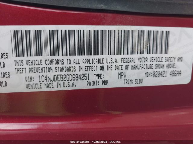 1C4NJDEB2GD684251 Jeep Compass High Altitude Edition