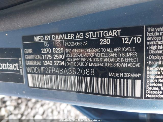 2011 MERCEDES-BENZ E 350 BLUETEC WDDHF2EB4BA382088 Photo 8