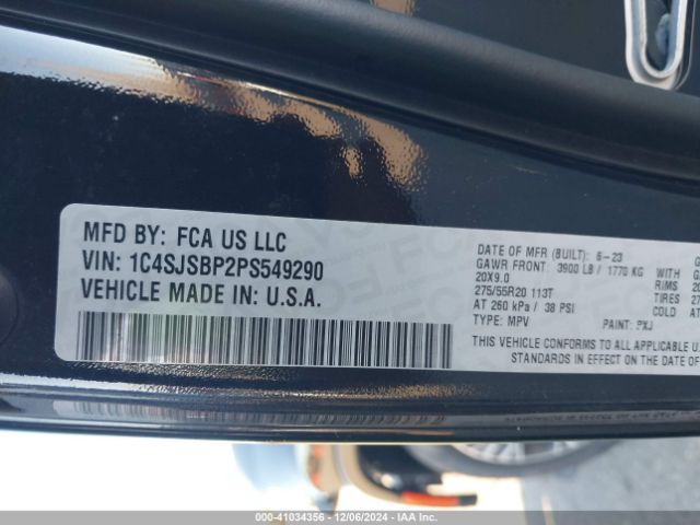 1C4SJSBP2PS549290 Jeep Wagoneer L Series Ii 4x4