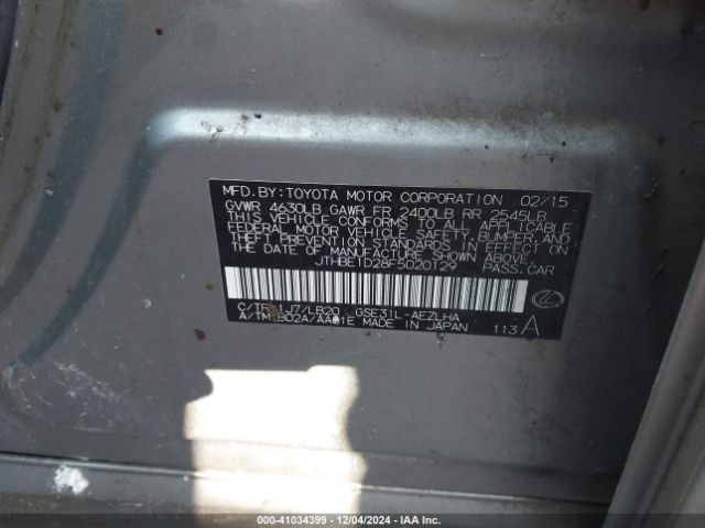 JTHBE1D28F5020129 Lexus IS 350