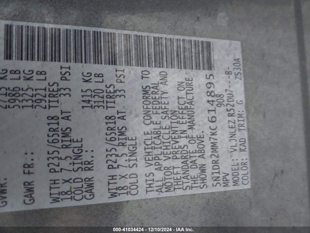 Nissan Pathfinder Sv 2019 5N1DR2MM7KC614895 Image 9