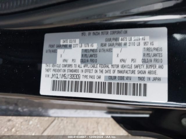 JM1GL1VM9J1306309 Mazda Mazda6 Touring