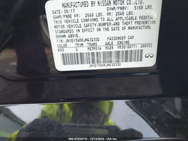 JN1EV7ARXJM432332 Infiniti Q50 3.0t Luxe