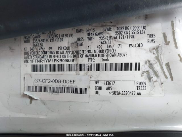 1FTNR1YM1FKB09539 Ford Transit-250