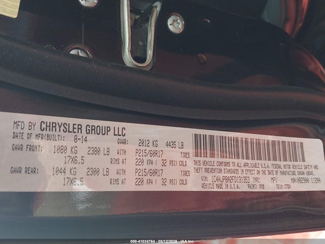 Продаж на аукціоні авто 2015 Jeep Patriot Altitude Edition, vin: 1C4NJPBA2FD131353, номер лоту: 41034764