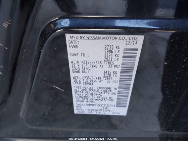 5N1AR2MM9FC627379 Nissan Pathfinder Sl