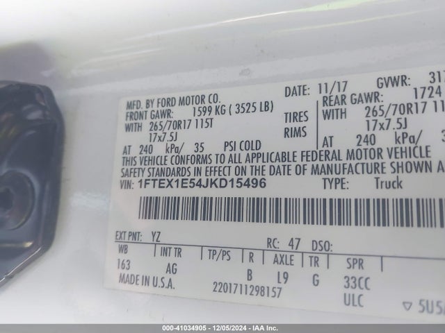Ford F-150 Xl 2018 1FTEX1E54JKD15496 Image 9