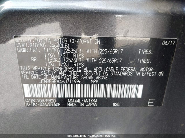 Toyota RAV4 LE 2017 JTMBFREV4HJ711996 Image 9