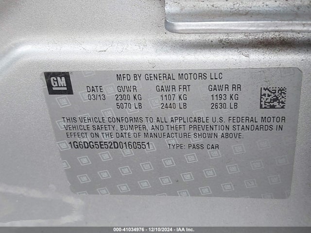 2013 CADILLAC CTS 1G6DG5E52D0160551 Photo 8