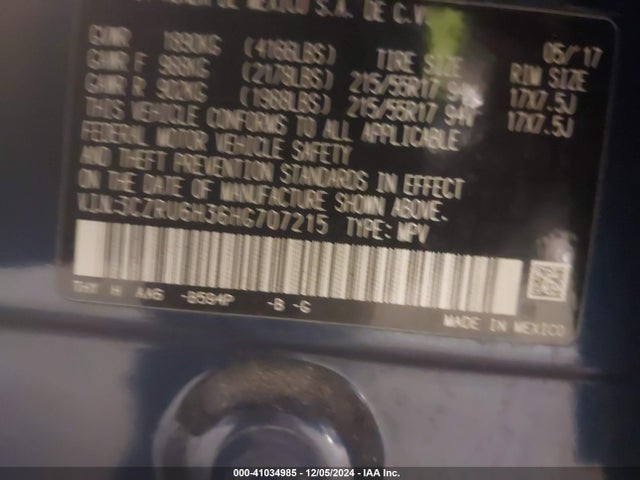 Honda HR-V LX 2017 3CZRU6H36HG707215 Image 9