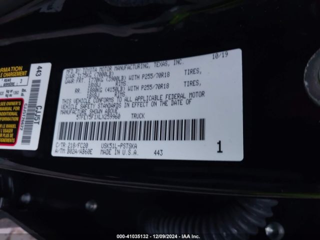 5TFEY5F1XLX259960 Toyota Tundra Sr5