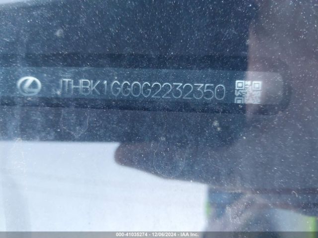 JTHBK1GG0G2232350 Lexus ES 350