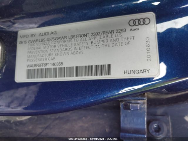WAUBFGFF6F1140355 Audi A3 2.0t Premium