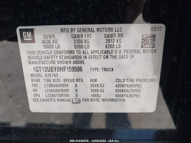 1GT12UEY8HF159586 GMC Sierra 2500hd Denali