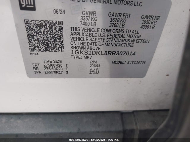 GMC Yukon 2wd Denali 2024 1GKS1DKL8RR307014 Image 9