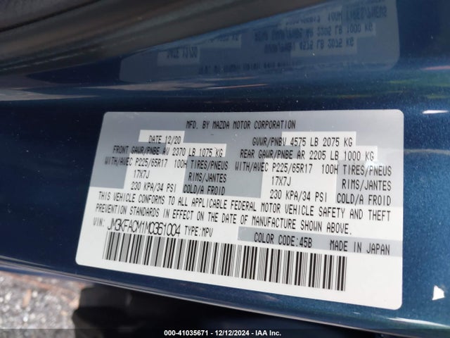 Mazda Cx-5 Touring 2021 JM3KFACM1M0361004 Image 9