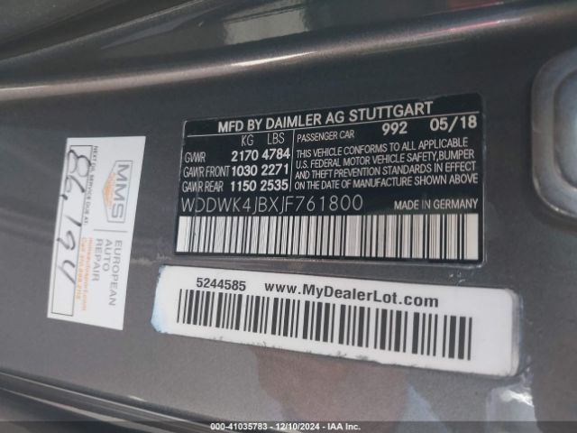 WDDWK4JBXJF761800 Mercedes-Benz C 300