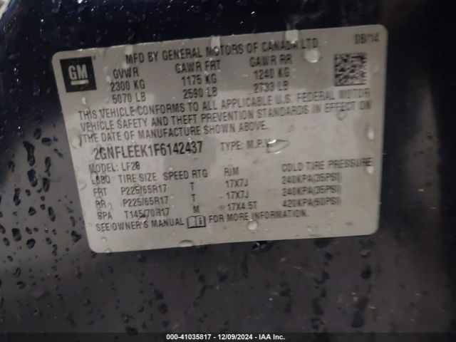 2GNFLEEK1F6142437 Chevrolet EQUINOX LS