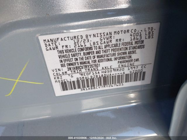 3N1AB8CV7RY267601 Nissan Sentra Sv Xtronic Cvt
