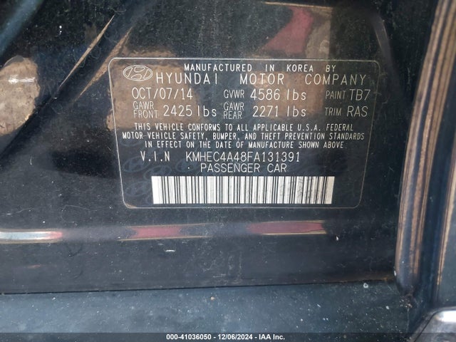 KMHEC4A48FA131391 Hyundai Sonata Hybrid Limited