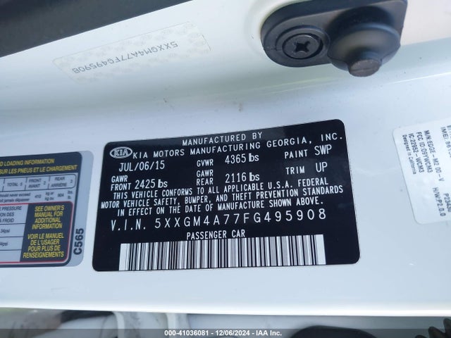 5XXGM4A77FG495908 KIA Optima Lx