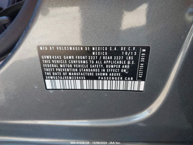 3VW5S7AJ3EM229435 Volkswagen Jetta Gli Autobahn W/nav