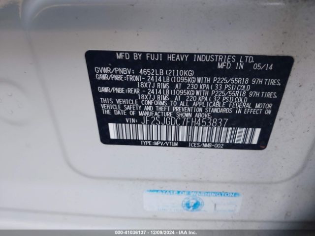 JF2SJGDC7FH453837 Subaru Forester 2.0xt Premium