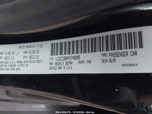 1C3CCCBB0FN748395 Chrysler 200 S