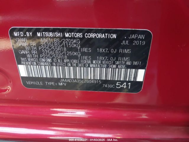 JA4AD3A35LZ004915 Mitsubishi Outlander Se 2.4