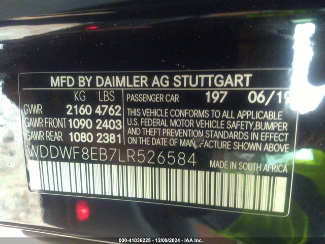 WDDWF8EB7LR526584 Mercedes-Benz C 300 4matic