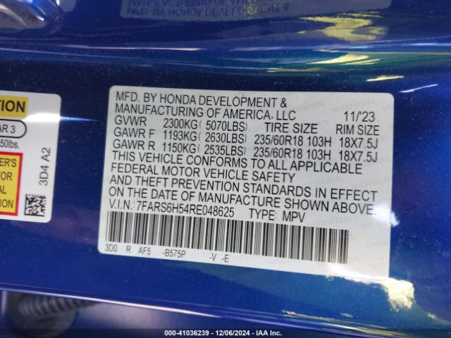 7FARS6H54RE048625 Honda Cr-v Hybrid Sport