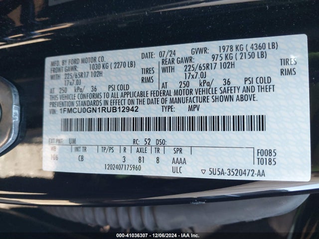 Ford Escape Active 2024 1FMCU0GN1RUB12942 Image 9