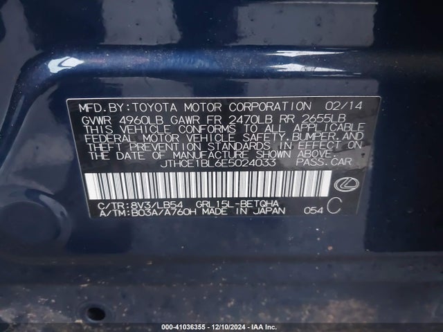 JTHCE1BL6E5024033 Lexus GS 350