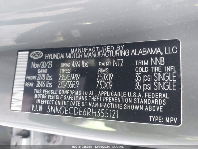 Hyundai Tucson Limited 2024 5NMJECDE6RH355121 Image 9