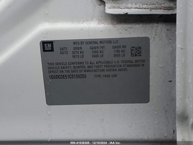 2012 CADILLAC CTS 1G6DC5E51C0139250 Photo 8