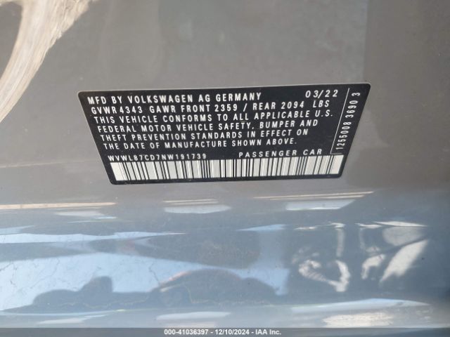 WVWL87CD7NW191739 Volkswagen Golf Gti 2.0t Se