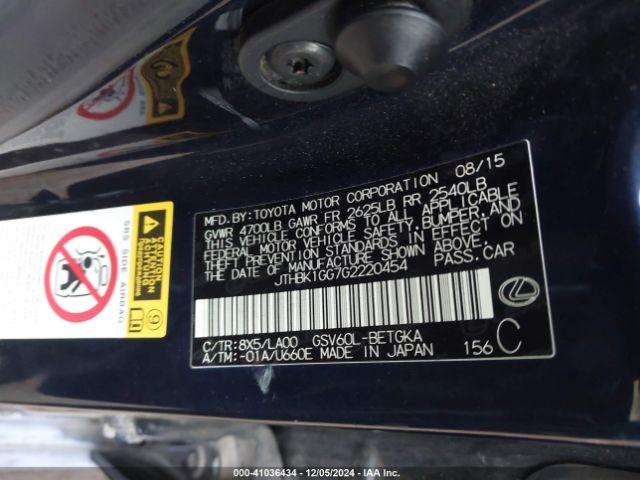 JTHBK1GG7G2220454 Lexus ES 350