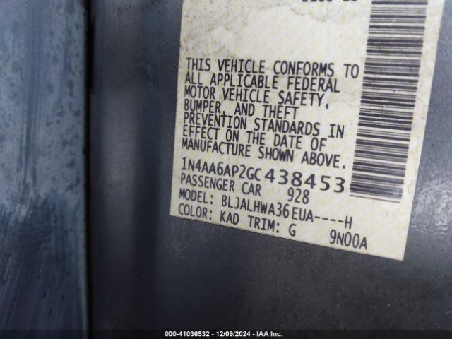 1N4AA6AP2GC438453 Nissan Maxima 3.5 Platinum