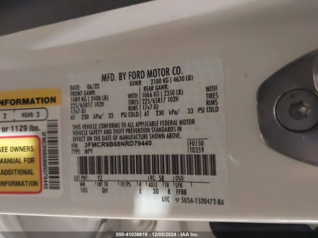 3FMCR9B68NRD79440 Ford Bronco Sport Big Bend